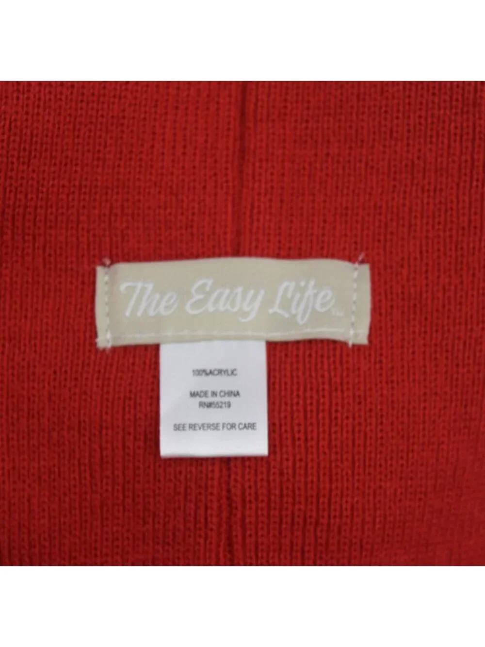 The Easy Life Red Knit Beanie Hat Gloves Set Unisex Size S M New